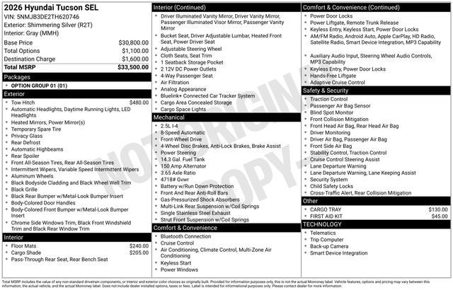 2026 Hyundai TUCSON SEL