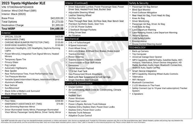 2023 Toyota Highlander XLE