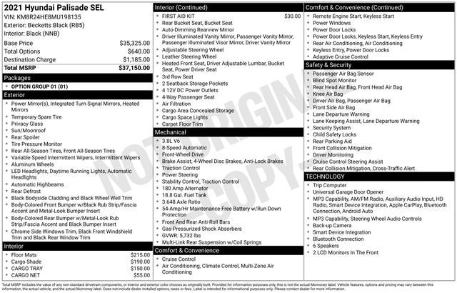 2021 Hyundai PALISADE SEL