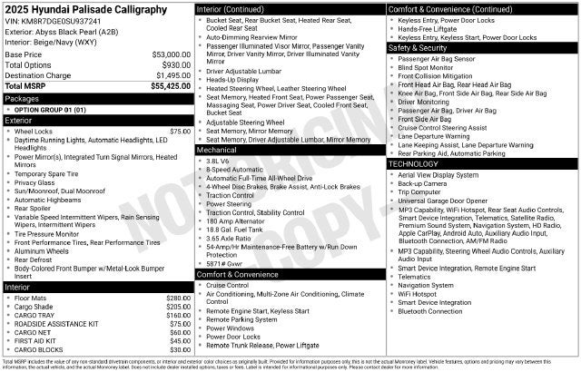 2025 Hyundai PALISADE Calligraphy