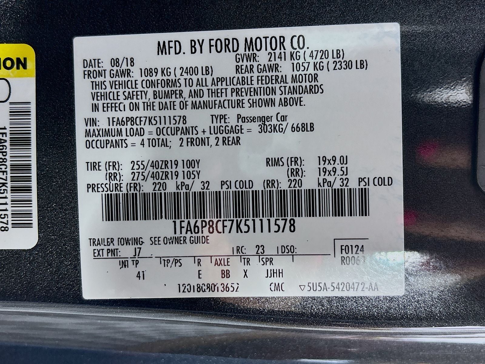 2019 Ford Mustang GT Premium