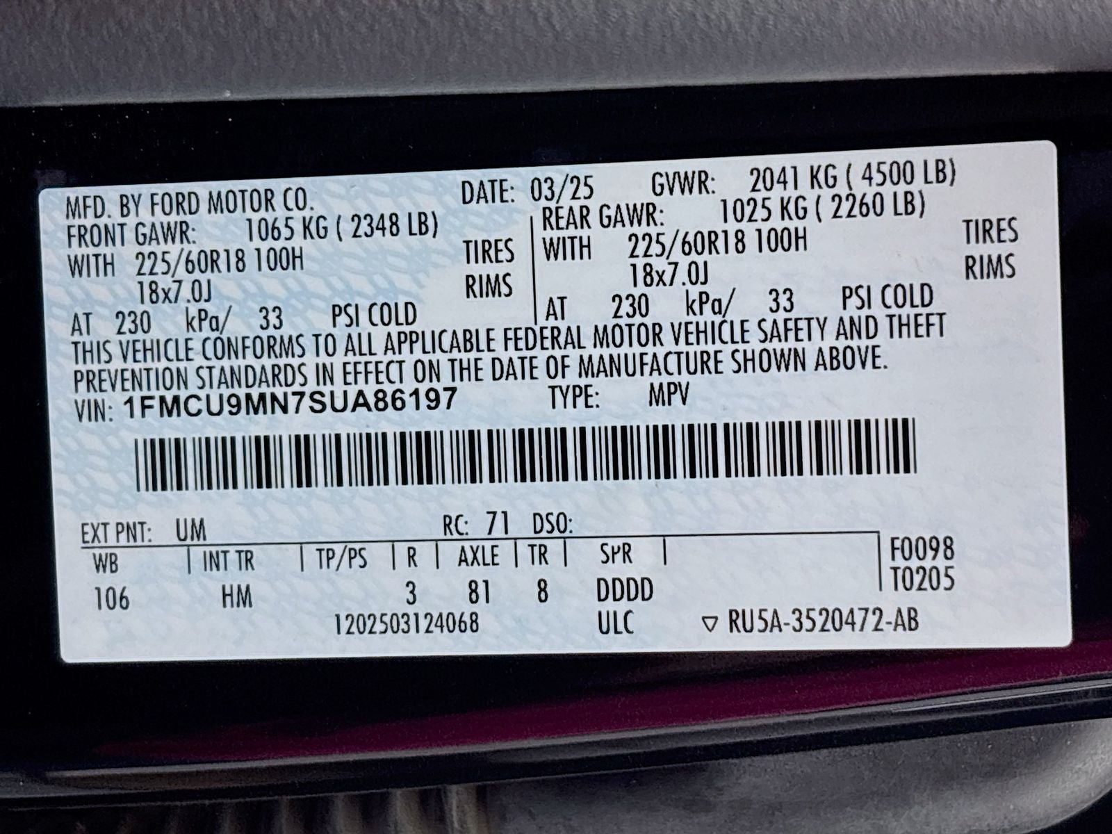2025 Ford Escape ST-Line