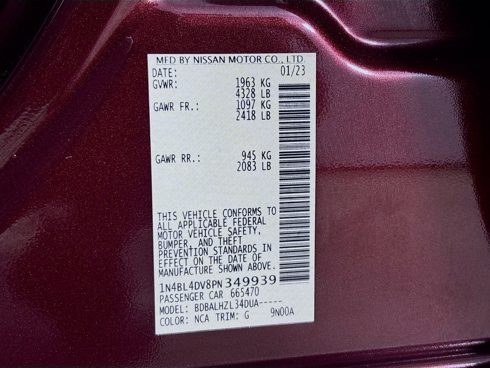 2023 Nissan Altima 2.5 SV