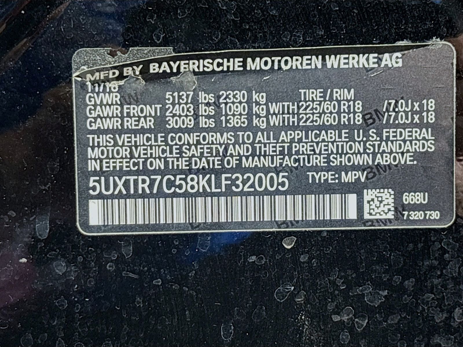 2019 BMW X3 sDrive30i