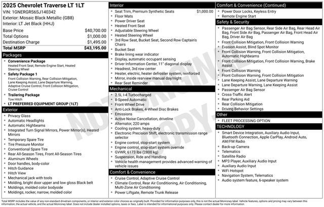 2025 Chevrolet Traverse LT 1LT