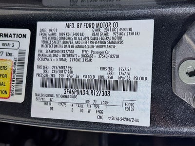 2020 Ford Fusion SE