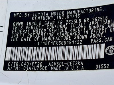 2016 Toyota Camry SE
