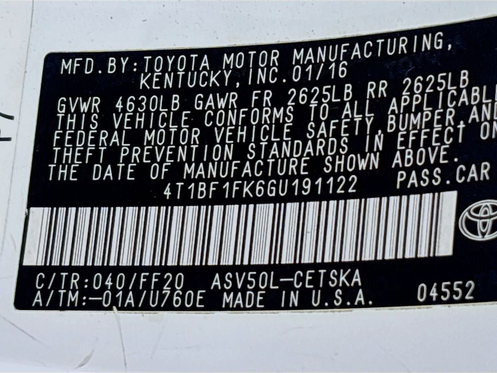 2016 Toyota Camry SE
