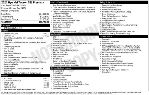 2026 Hyundai TUCSON SEL Premium