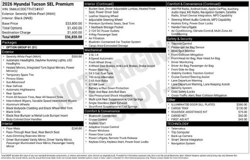 2026 Hyundai TUCSON SEL Premium