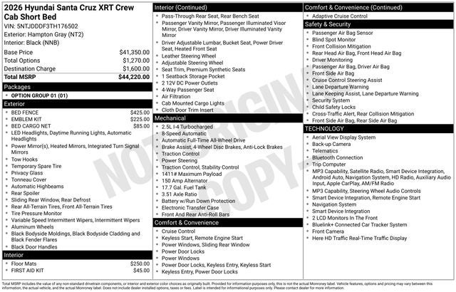 2026 Hyundai SANTA CRUZ XRT