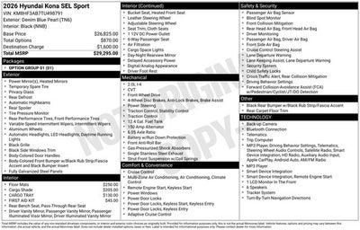 2026 Hyundai KONA SEL Sport