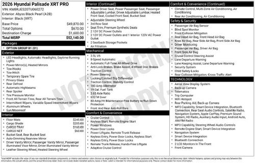2026 Hyundai PALISADE XRT Pro