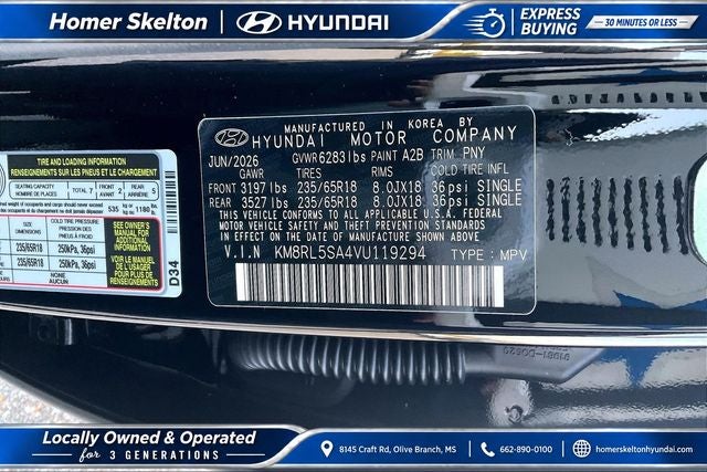 2027 Hyundai PALISADE HYBRID Blue SEL 7P 7 Passenger