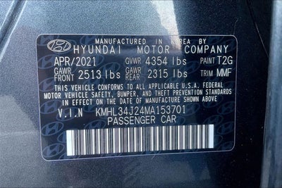 2021 Hyundai SONATA Limited