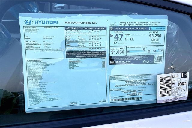 2026 Hyundai SONATA HYBRID SEL