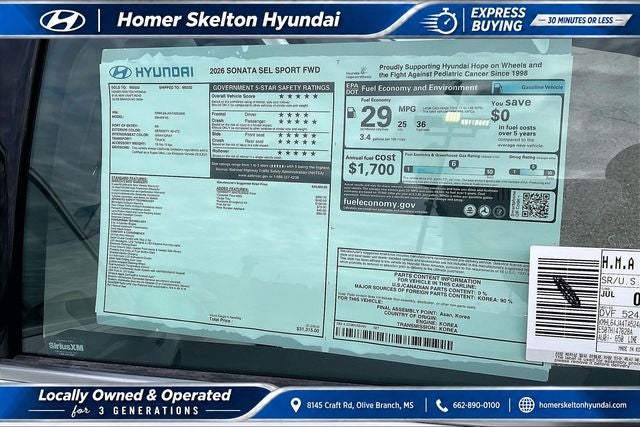 2026 Hyundai SONATA SEL Sport