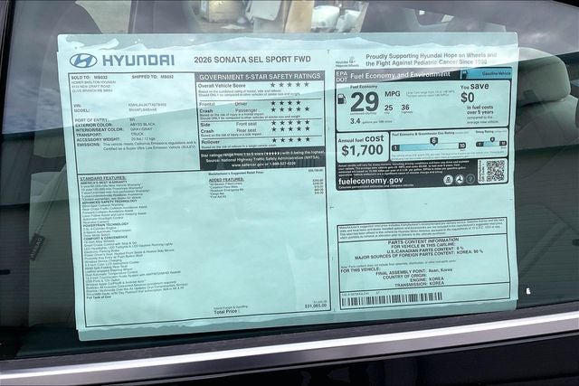 2026 Hyundai SONATA SEL Sport