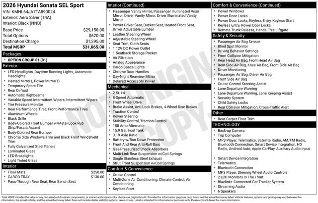 2026 Hyundai SONATA SEL Sport