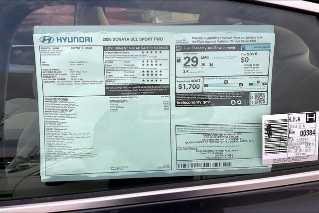 2026 Hyundai SONATA SEL Sport