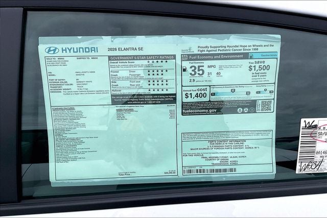 2026 Hyundai ELANTRA SE
