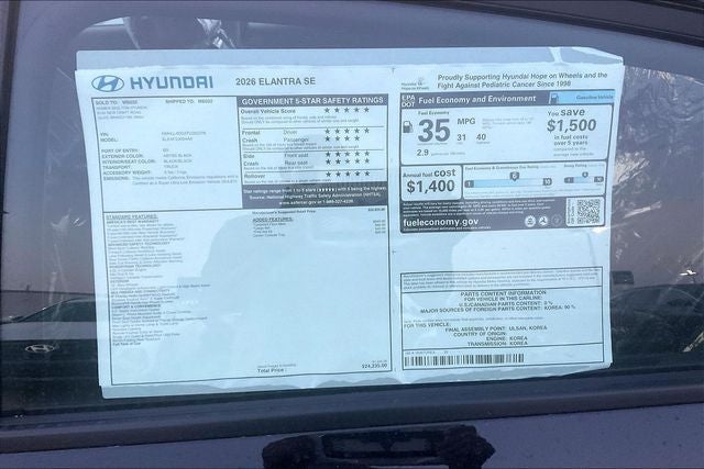 2026 Hyundai ELANTRA SE