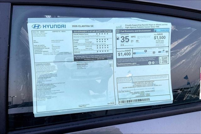 2026 Hyundai ELANTRA SE