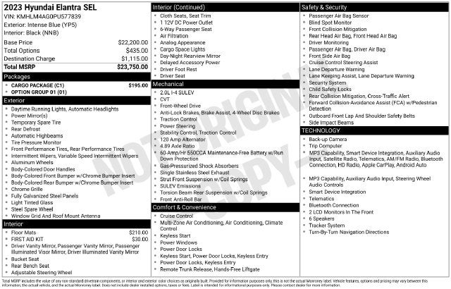 2023 Hyundai ELANTRA SEL