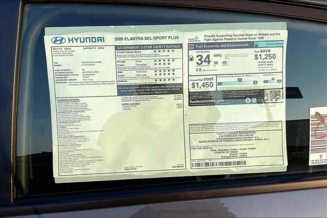 2026 Hyundai ELANTRA SEL Sport