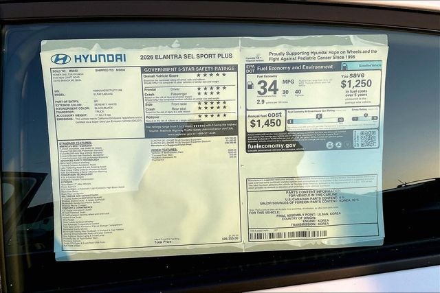 2026 Hyundai ELANTRA SEL Sport