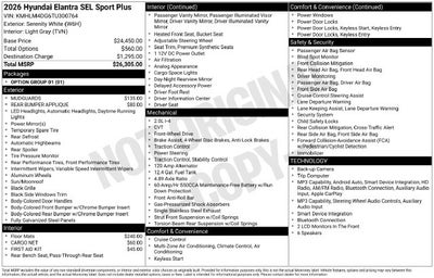 2026 Hyundai ELANTRA SEL Sport Plus