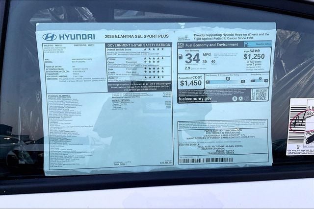 2026 Hyundai ELANTRA SEL Sport