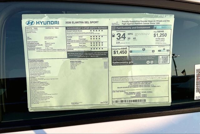 2026 Hyundai ELANTRA SEL Sport