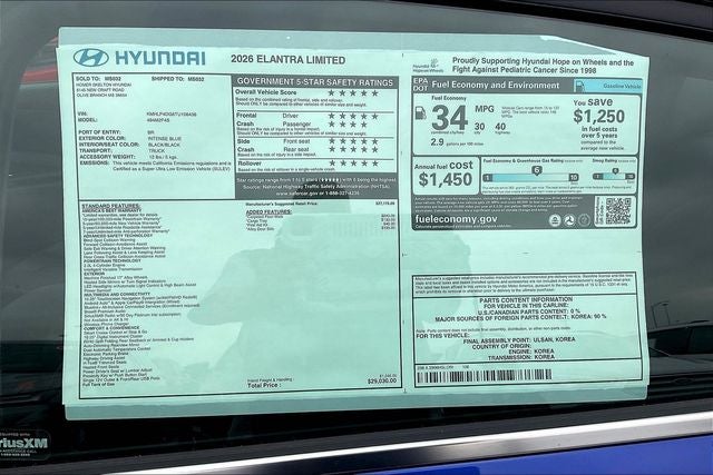 2026 Hyundai ELANTRA Limited