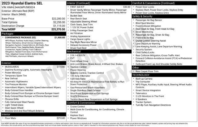 2023 Hyundai ELANTRA SEL