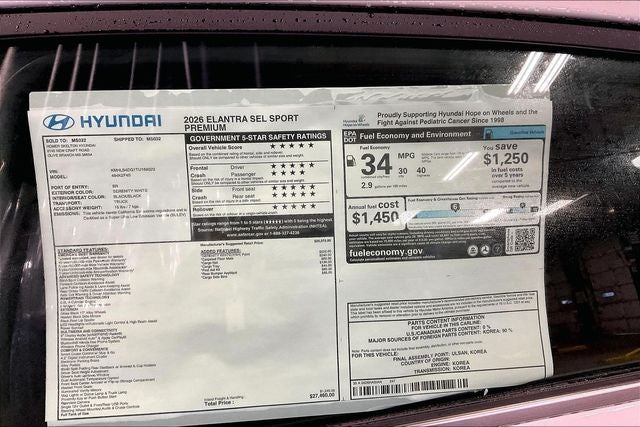 2026 Hyundai ELANTRA SEL Sport