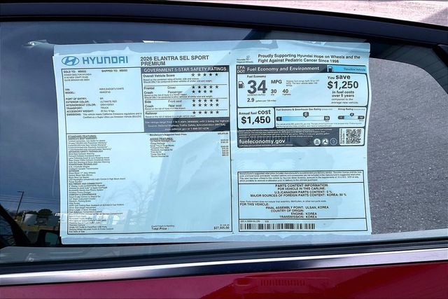 2026 Hyundai ELANTRA SEL Sport