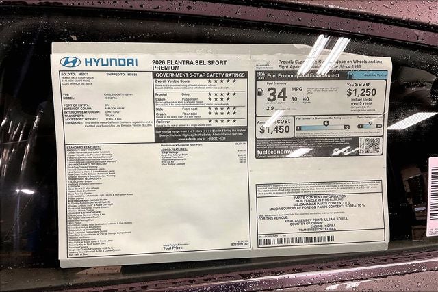 2026 Hyundai ELANTRA SEL Sport