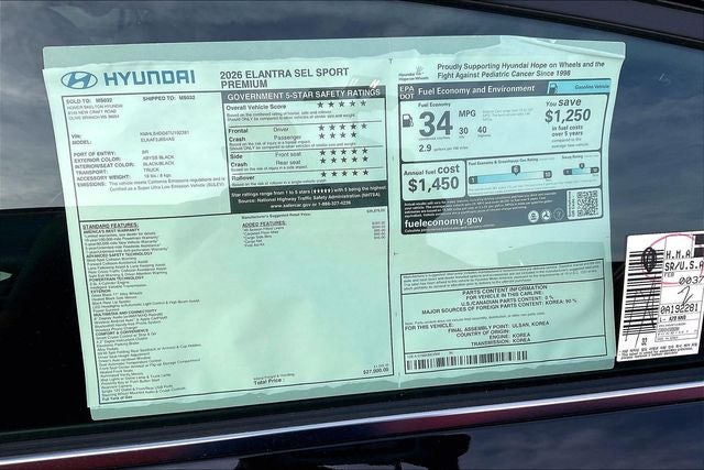 2026 Hyundai ELANTRA SEL Sport