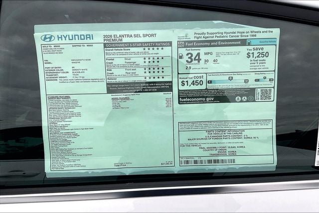 2026 Hyundai ELANTRA SEL Sport