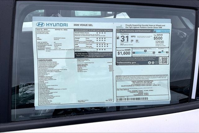 2026 Hyundai VENUE SEL