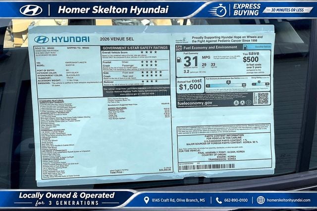 2026 Hyundai VENUE SEL