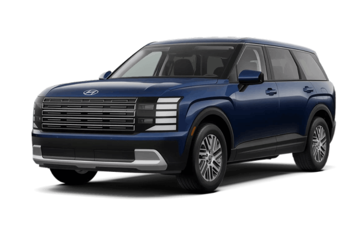 Blue Hyundai Palisade SUV shown from a front three-quarter view.