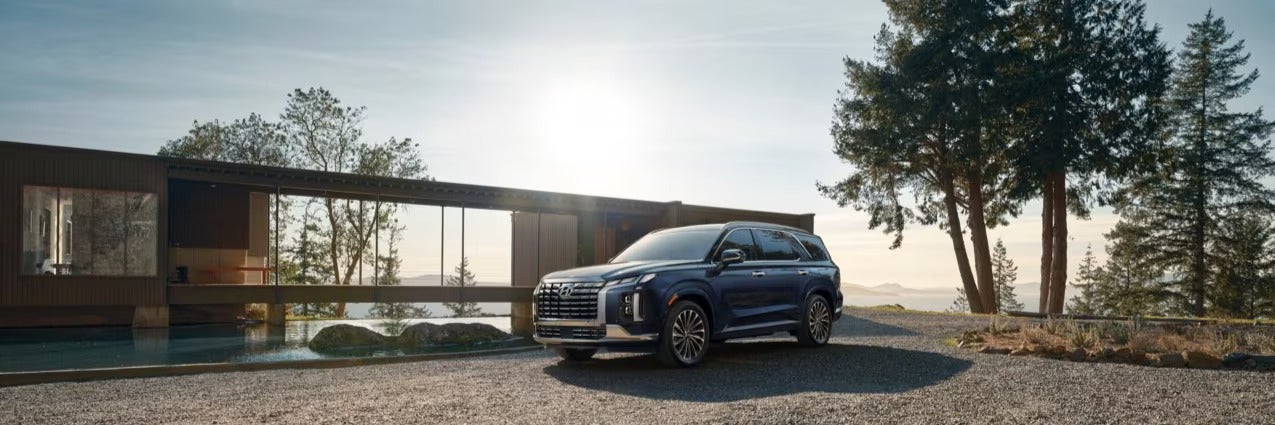 Three quarters view of a Hyundai Palisade