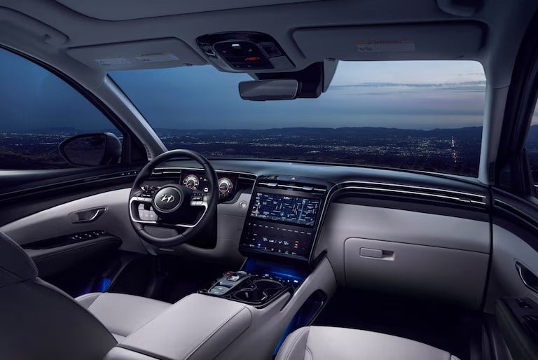 Dashboard interior view of Hyundai Tucson